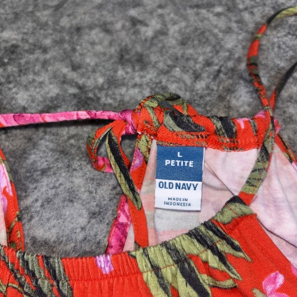 Old Navy Racerback Halter Neck Romper Women's PL Cruise Tropical Floral Summer - Picture 6 of 12